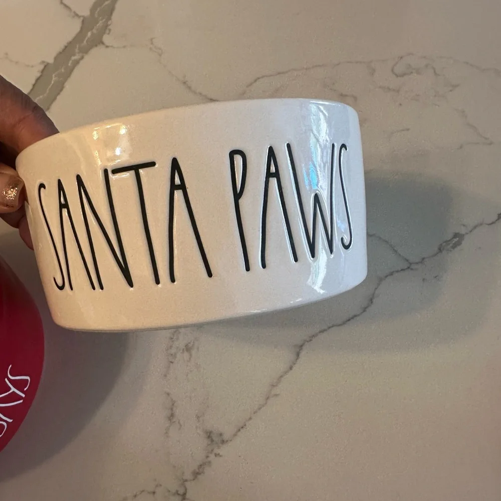 Red and White Dog Bowls